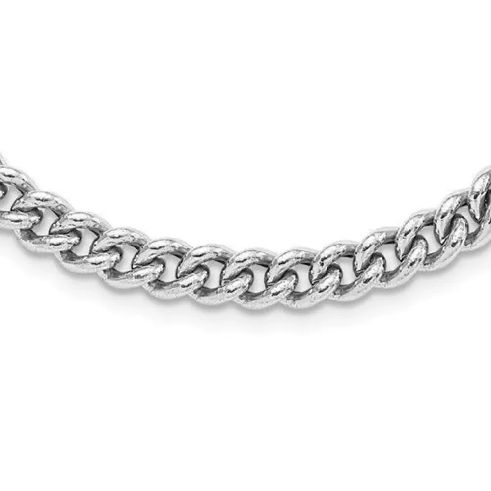 Leslie's Sterling Silver RH-plated and Rose gold-plated Curb Link Necklace